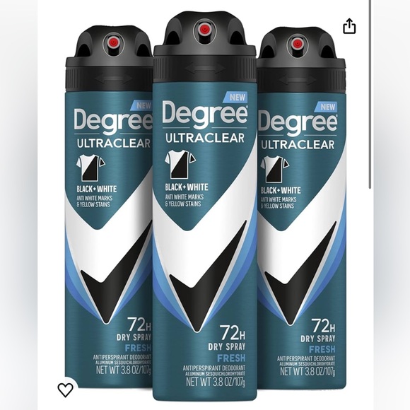 DEGREE MEN ULTRACLEAR BLACK & WHITE DRY SPRAY ANTIPERSPIRANT DEODORANT 3 PACK - Picture 1 of 2